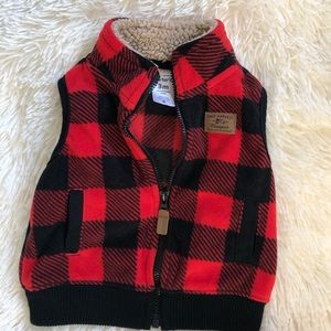 Carters Red Buffalo Check Vest